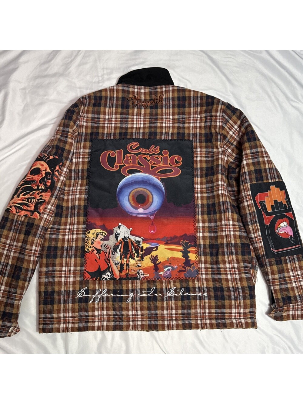 Sugar Hill Flannel Jacket Cult Classic Skull Rockabilly Goth Punk Mens XL RARE